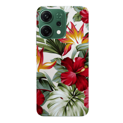 Oppo RENO 14 laves and flowers Transparent Silicone TPU Θήκη